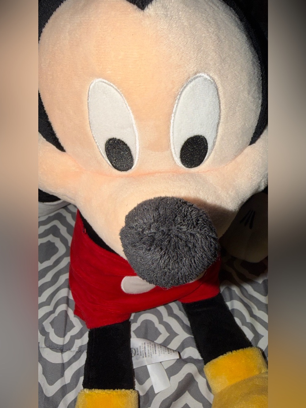 Disney Plush Mickey Mouse Red Black Yellow Character Robe